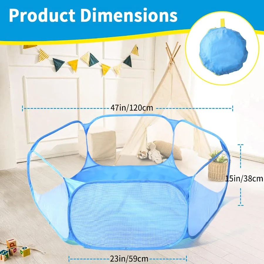 Kids Ball Pit Play Pool Play Tent, Toy Ball Play Pool Foldable Play Tent for Kids Girls Boys Pets Indoor and Outdoor, Balls Not