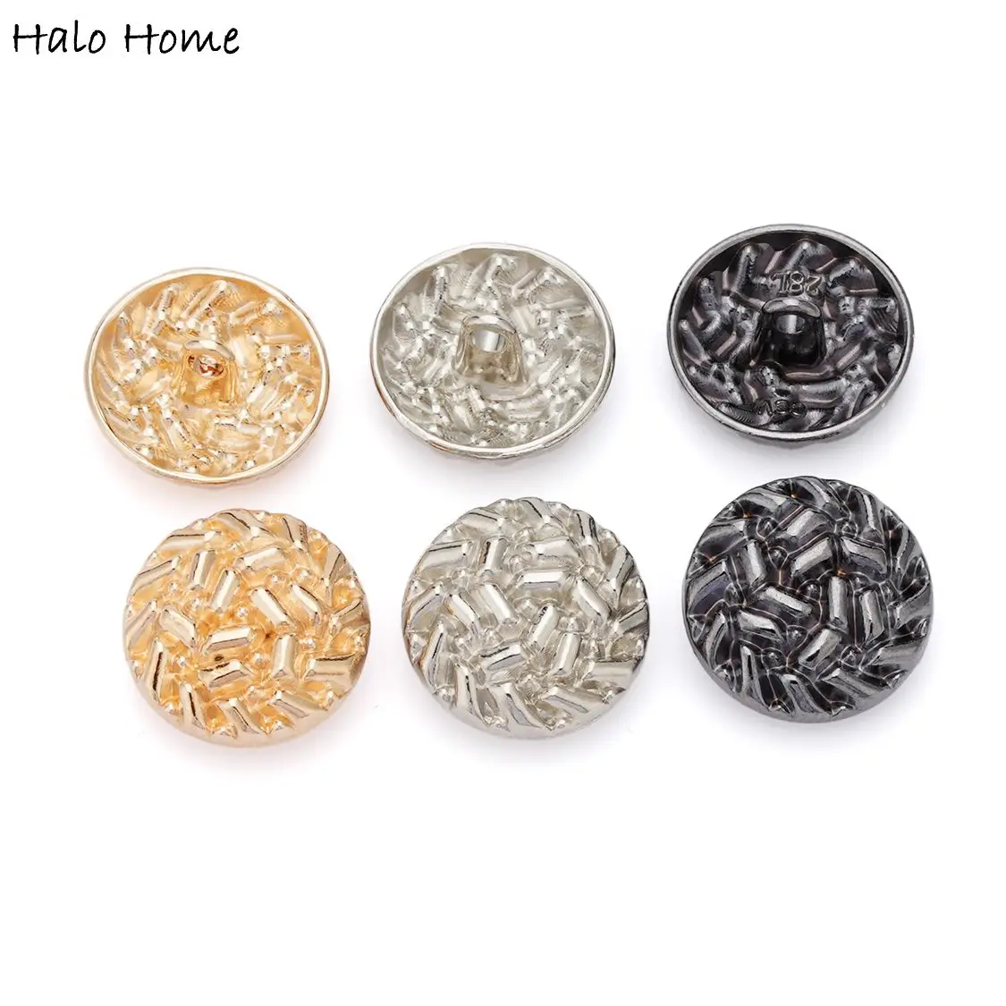 5pcs Gold Line Protrusion Nest Retro Metal Shank Button Sewing Home Clothing Coat Jacket Crafts Accessories Decor 11-25mm