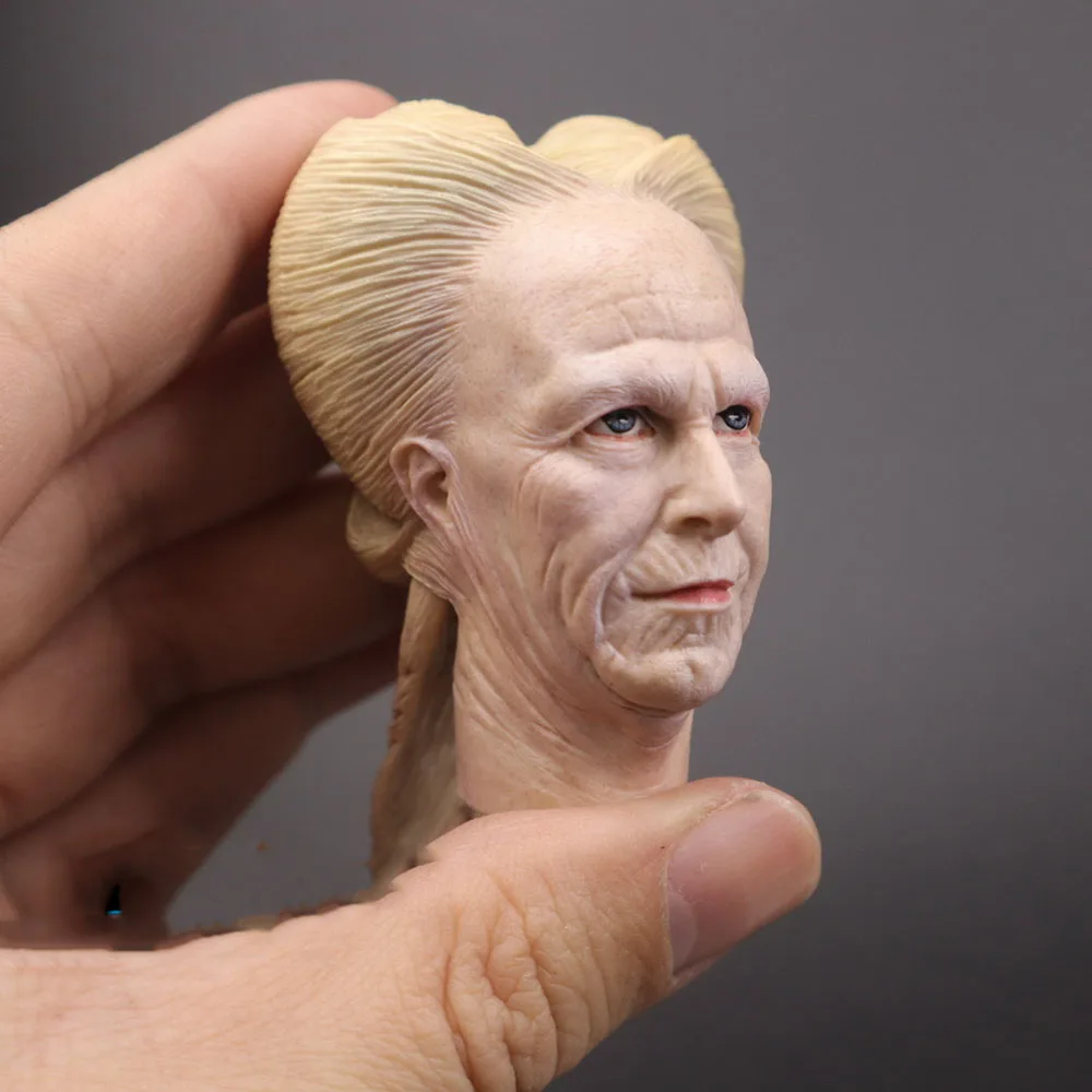 1/6 Male Horror Dracula Vampire Head Sculpture Carving with Long Hair Model Fit 12