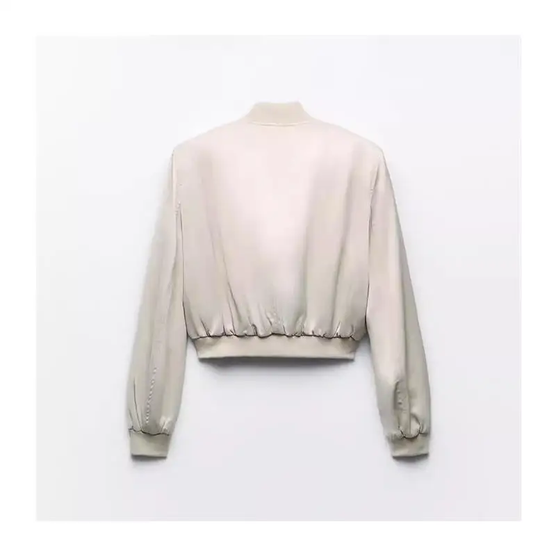 Soie Satin ort Pilot Jaet femmes automne nouveau Sle 443277 7 taille haute couleur Pure Long Sve bouton fermeture manteau