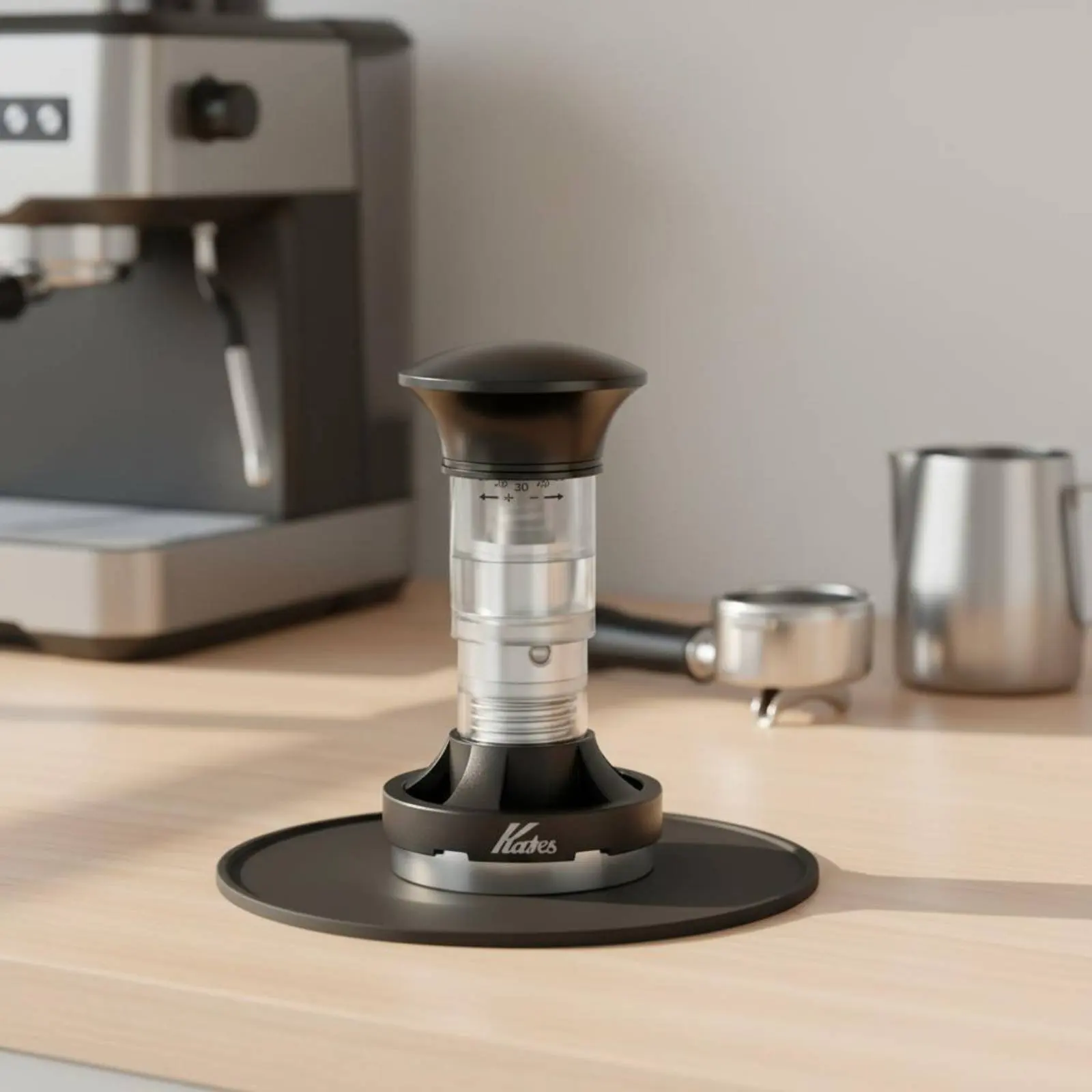

Coil-Driven Loaded Tamper Stainless Steel Constant Pressure Tamper Espresso Powder Press Easy to Use for Baristas, Home