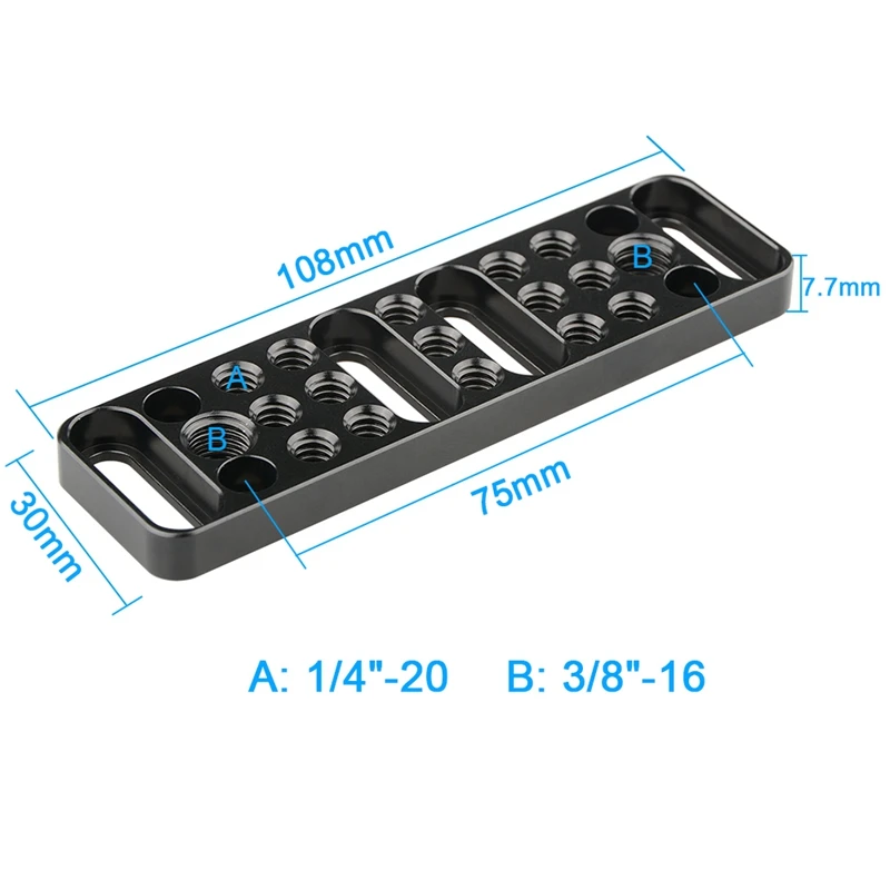 Multi-Function Mounting Plate Cheese Plate With 1/4Inch-20 And 3/8Inch-16 Connections For Photographic Equipment