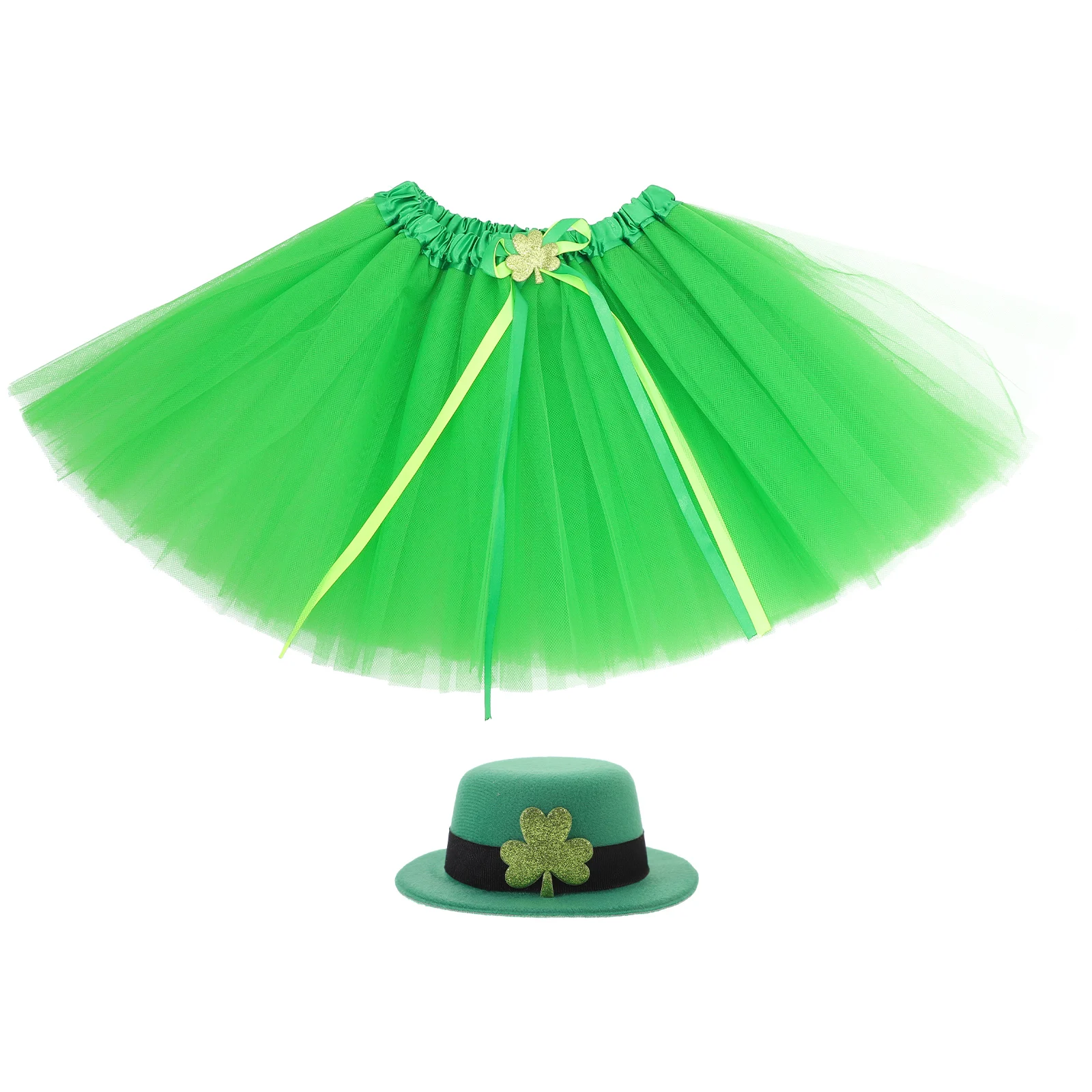 

Irish Party Costume St Patricks Day Top Hat Tutu Skirt Kids Toddler Costumes Set Festive Accessories Decorations