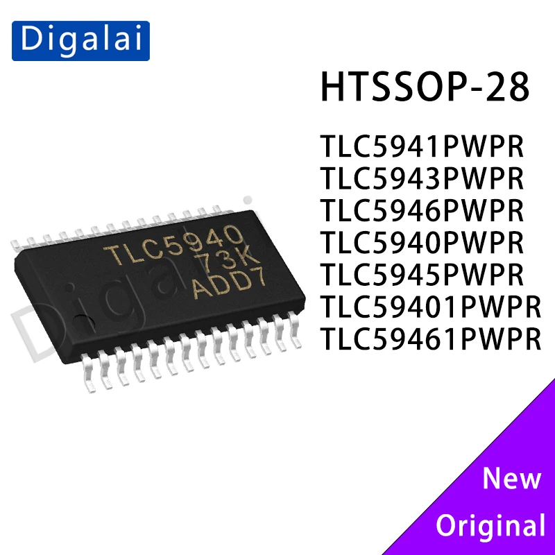 TLC5940PWPR TLC5945 TLC5941 TLC5943 TLC5946 TLC59401 TLC59461 LED Driver Chips TSSOP-28-EP for Electronic Componen