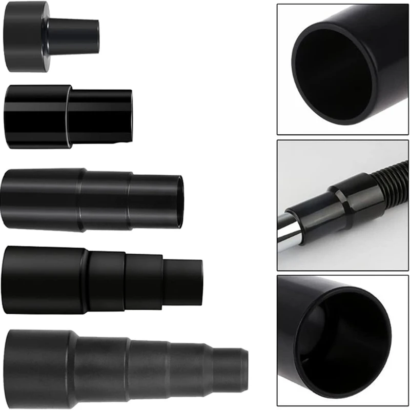A23T 5Pcs Multi-Size Vacuum Hose Adapter Connectors Wet Dry Vac Cleaner Attachments 2-1/2 to 1-1/4 Inch