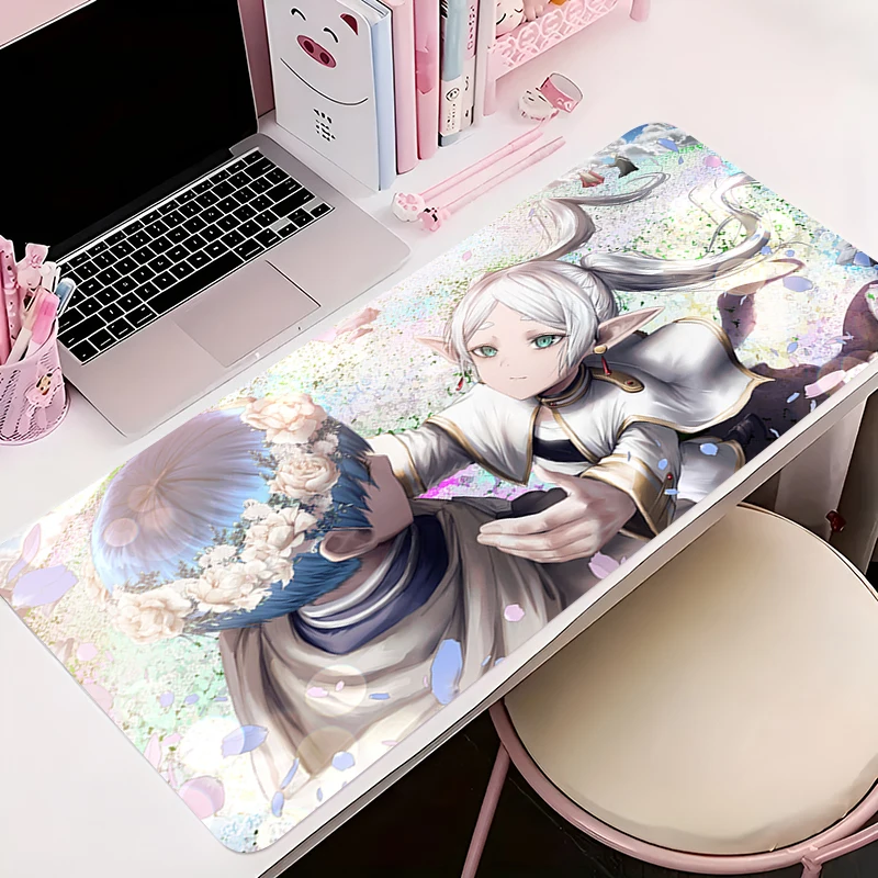 

Office PC Gamer Mouse Pad Gaming Accessories Keyboard Mat Anime Anti-slip Mousepad Rubber F-frieren Beyond Journey End Desk Mat