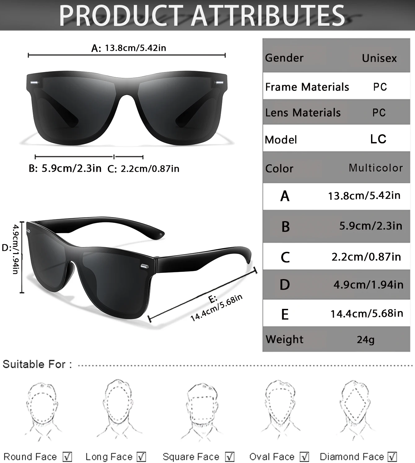 Quadratische Mode UV400 Sonnenbrille Männer Frauen Outdoor Fahren Fahrrad Straße Winddichte Brille Wandern Camping Klassische Shades – Detail 2