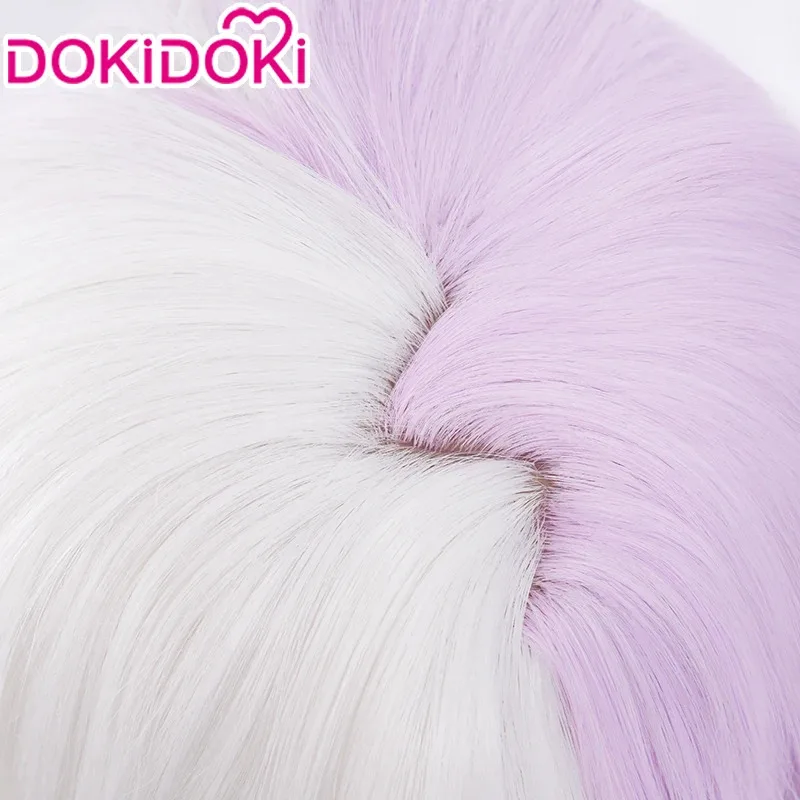 ในสต็อก Sigma วิกผมคอสเพลย์อะนิเมะ DokiDoki สีขาววิกผมสีม่วงทนความร้อน Sigmaa คอสเพลย์ต่างหู