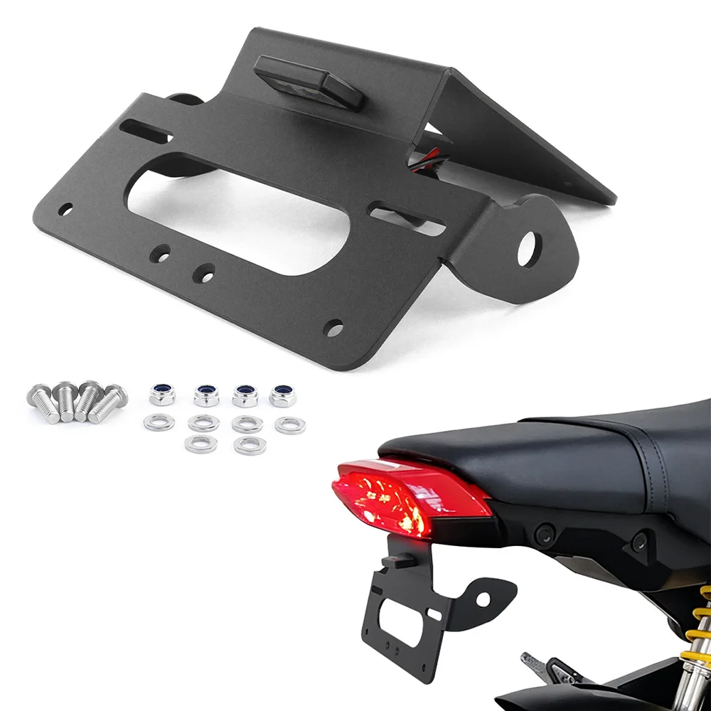 Fit For Ducati Monster 821 Stripe DARK 2015-2017 Motorcycle Rear License Plate Tail Frame Holder Bracket Fender Eliminator Kit