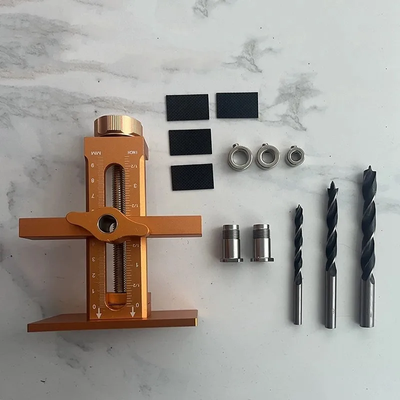 1Set Cabinet Door Mounting Jig with 6/8/10mm bit Door Panel Installation Rebounding Device Drilling Tool Cabinets Frame Clamp