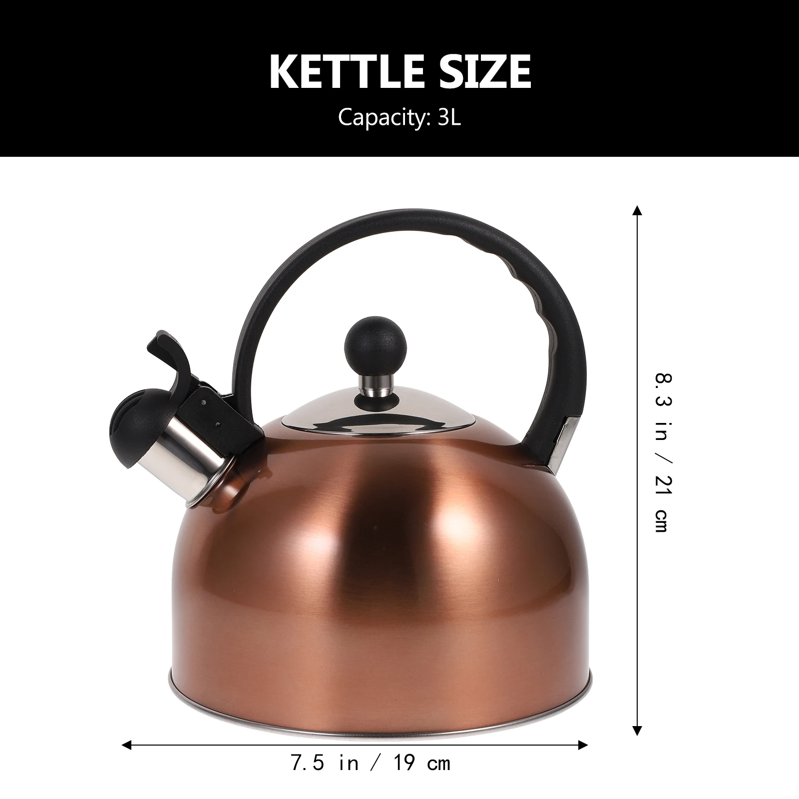 

1Pcs Stainless Steel Whistle Kettle 2.5L Home Kitchen Water Boiling Teakettle Handle Design Teakettle Whistling Water Kettle