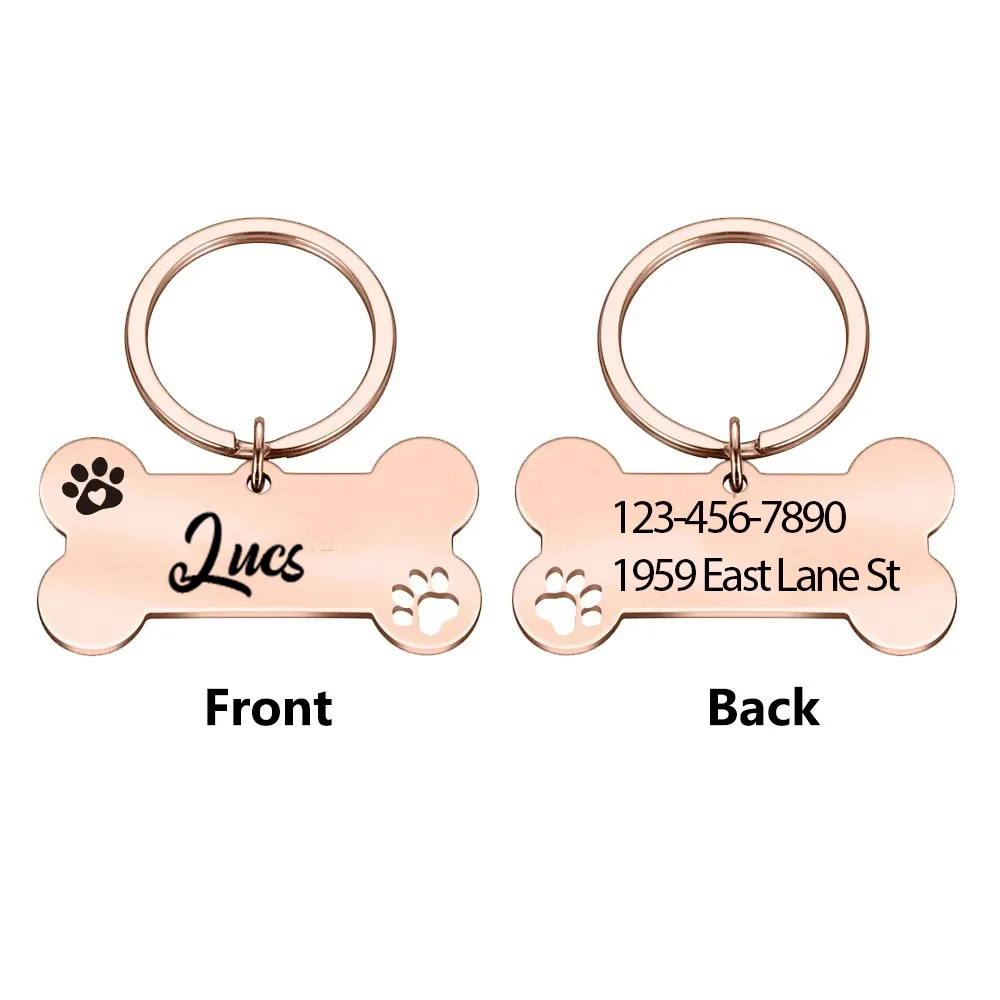 1 pc nice Amigos font Laser Engraving Dog Tag Personalized Dog Tags Customized Dog Collar With Name For Dog