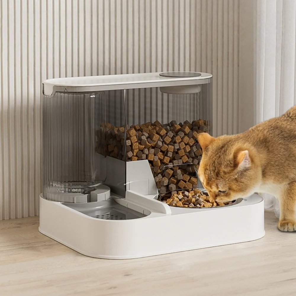 Large Capacity Plastic Cat Feed Water Machine Automatic Controllable Cat Feeder Container Bowl Home Pet Supplies Cat Accessories
