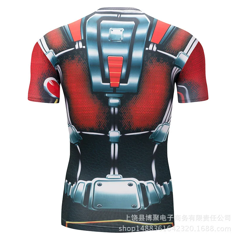 Movie Ant T-shirt Man 3D Print T-shirt Sports Quick Dry Tights Short Sleeve Cosplay Costume Superhero Ant T-shirts Man