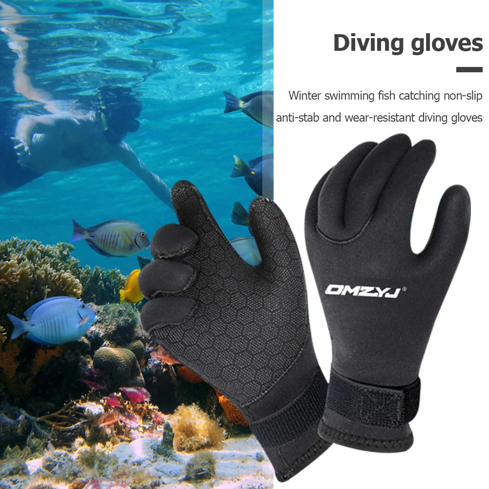 5mm Scuba Diving Gloves Waterproof Five Finger Dive Gloves Anti Slip Surfing Gloves for Diving Snorkeling Surfing