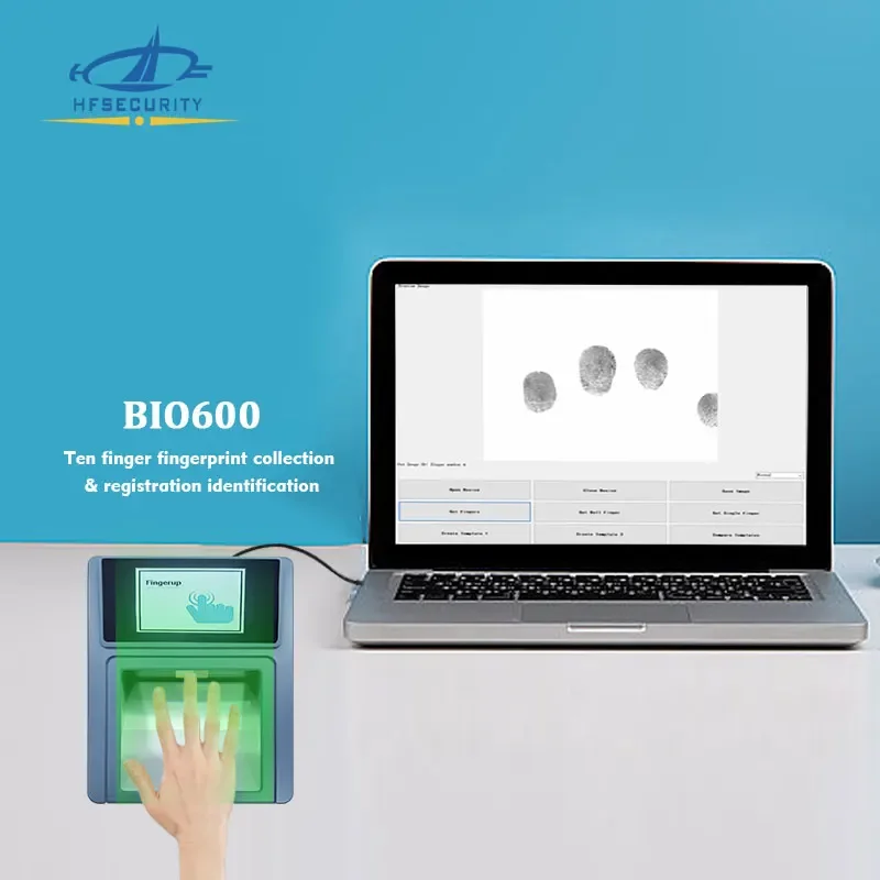 High Quality Bio600 Biometric Fingerprint Enrollment Government Projects 4 4 2 Ten Print Fingerprint Scanner with Free SDK