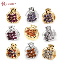 4PCS Brass Zircon Pomegranate Charms Pendants High Quality Necklace Earrings Diy Jewelry Accessories Rosediy official-website