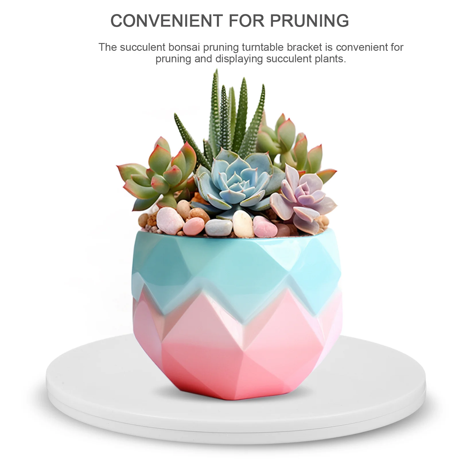 

Flower Arrangement Rotating Base Succulent Bonsai Pruning Turntable Plant Pruning Stand Planter Rotation Base Turntable Wheel