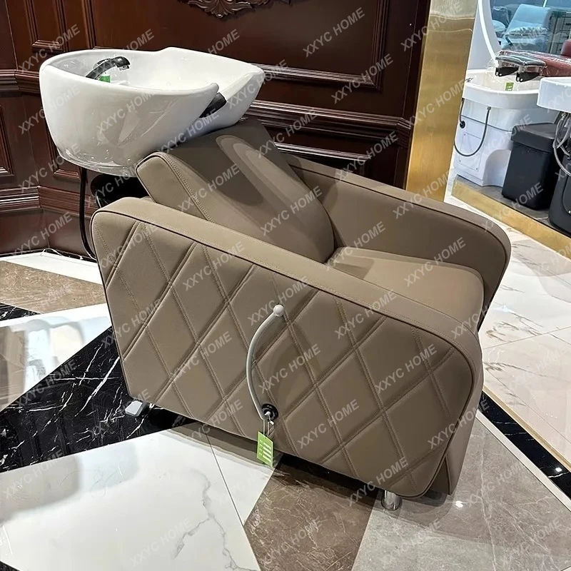 Barber shop semi-reclining shampoo bed Hair shop seated shampoo bed Hair salon flush bed