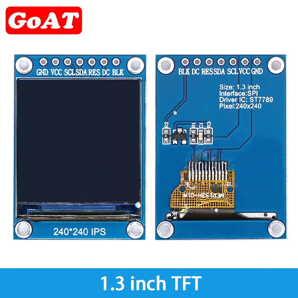 TFT Display 0.96 1.3 1.44 1.8 inch IPS 7P SPI HD 65K Full Color LCD Module ST7735 / ST7789 Drive IC 80*160 240*240 (Not OLED)