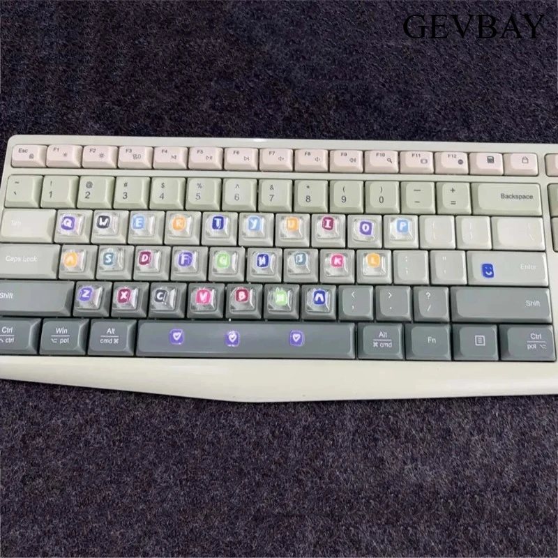 Crystal Glass Raised Stickers For Mechanical Keyboard DIY Decoration Heart Arrow Key Pad Typing Helper For Long Nails
