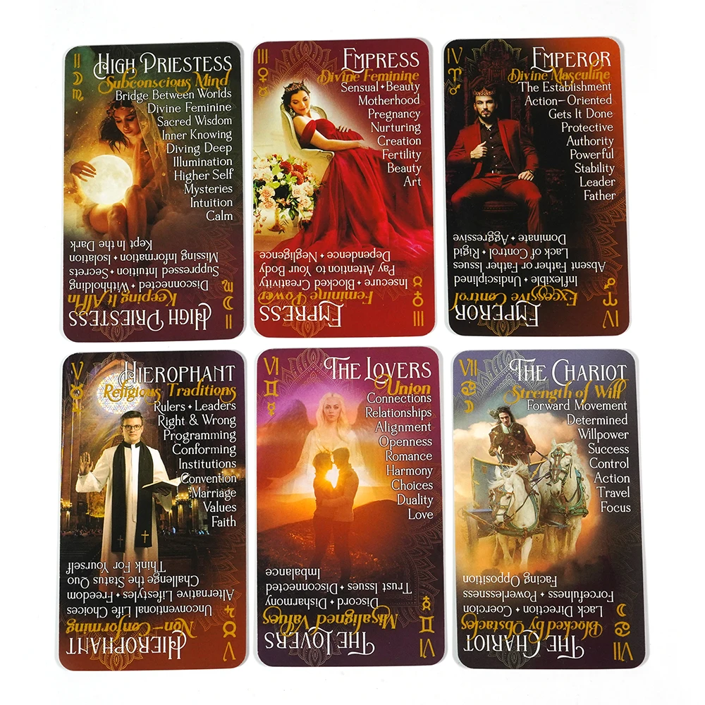 iN2IT Tarot Deck with Keywords 78 Tarot Cards Oracle Cards Deck For Beginners & Suitable for Practitioners at Every Skill Level