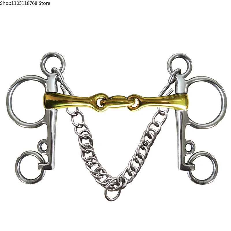 horse-bit-stainless-steel-chain-horse-snaffle-bit-equestrian-harness-equipment-supplies