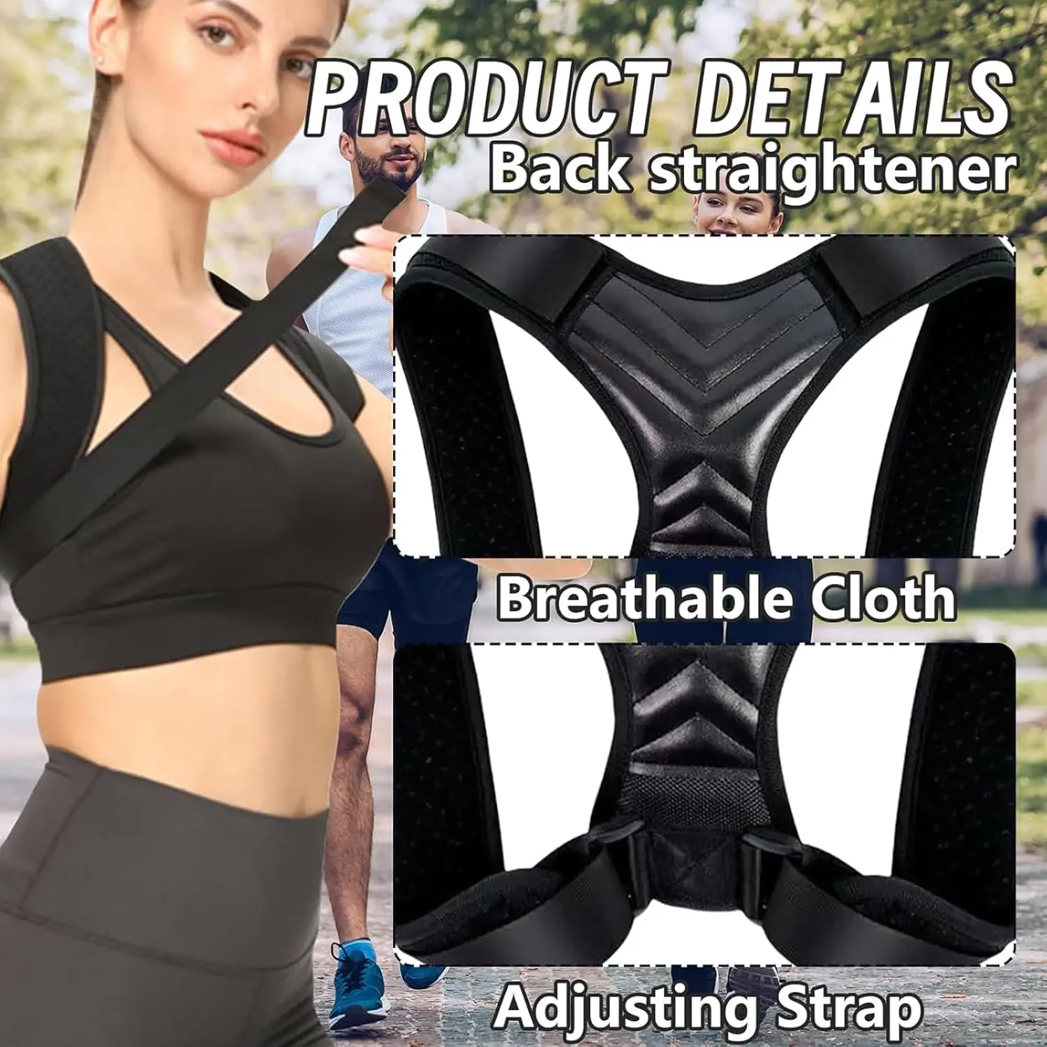Back Shoulder Posture Corrector Belt Improve Posture and Relieve Pain Orthotics Clavicle Spine Support Upper Back Brace Belt