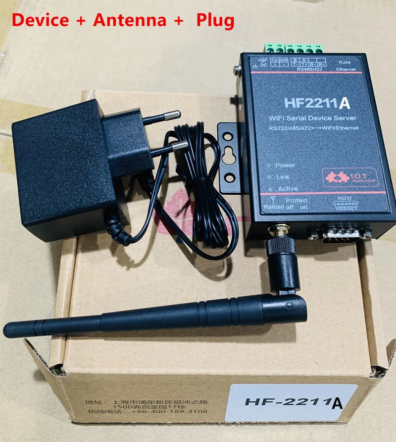 Módulo convertidor HF2211 Serial a WiFi RS232/RS485/RS422 A WiFi/Ethernet para transmisión de datos de automatización Industrial HF2211A