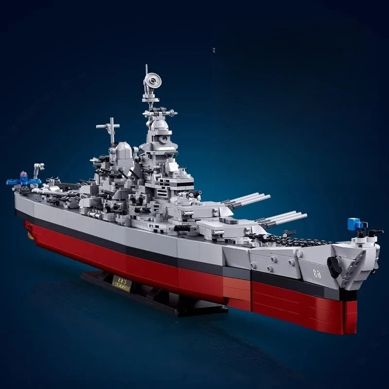 

WW2 1/350 SCALE USS MISSOURI S Warships Building Blocks Toy Set Military Battleship Boats Weapon Bricks Toys for Boy Kids Adult
