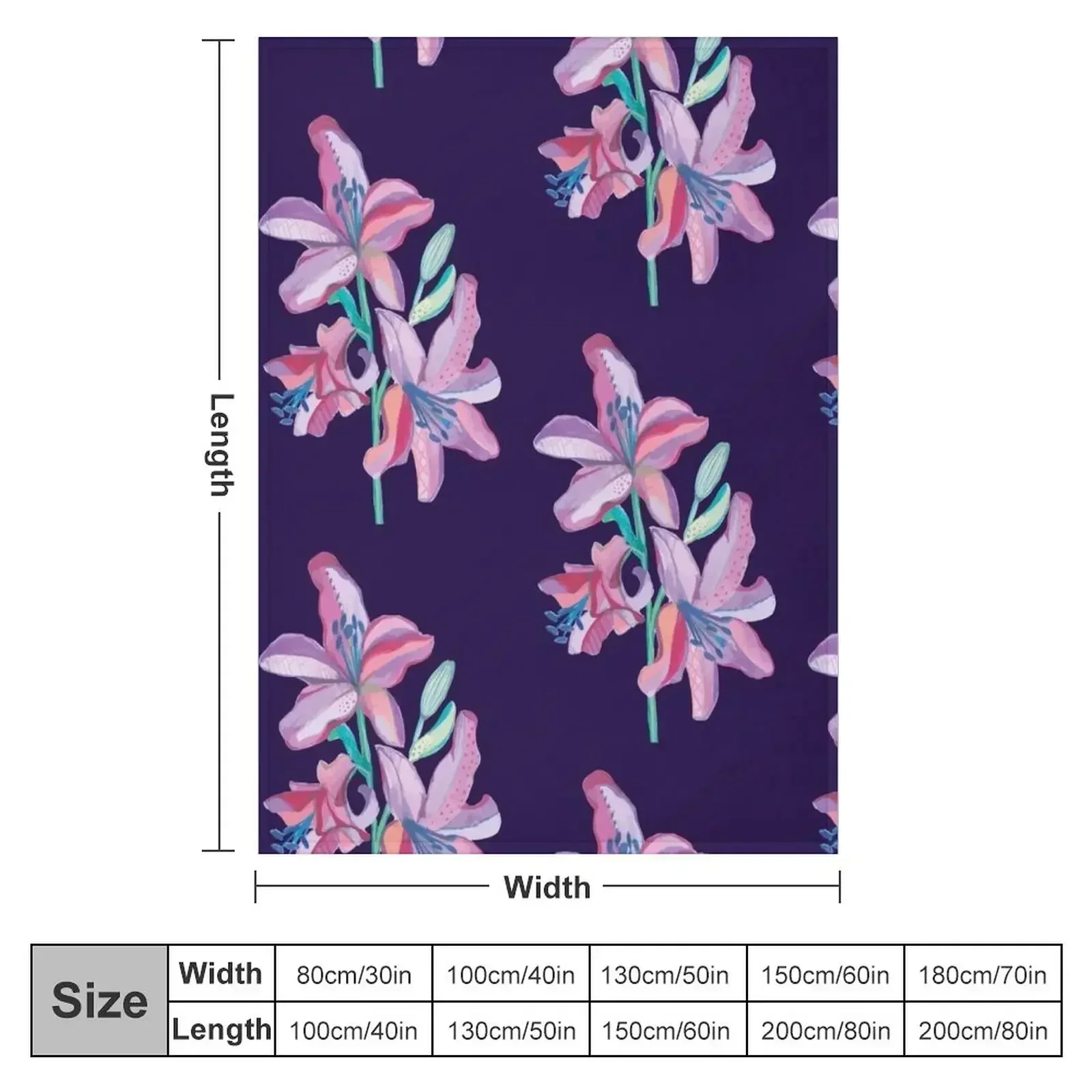 Lily Flower Artwork Throw Blanket Travel Loose Multi-Purpose heavy to sleep Blankets