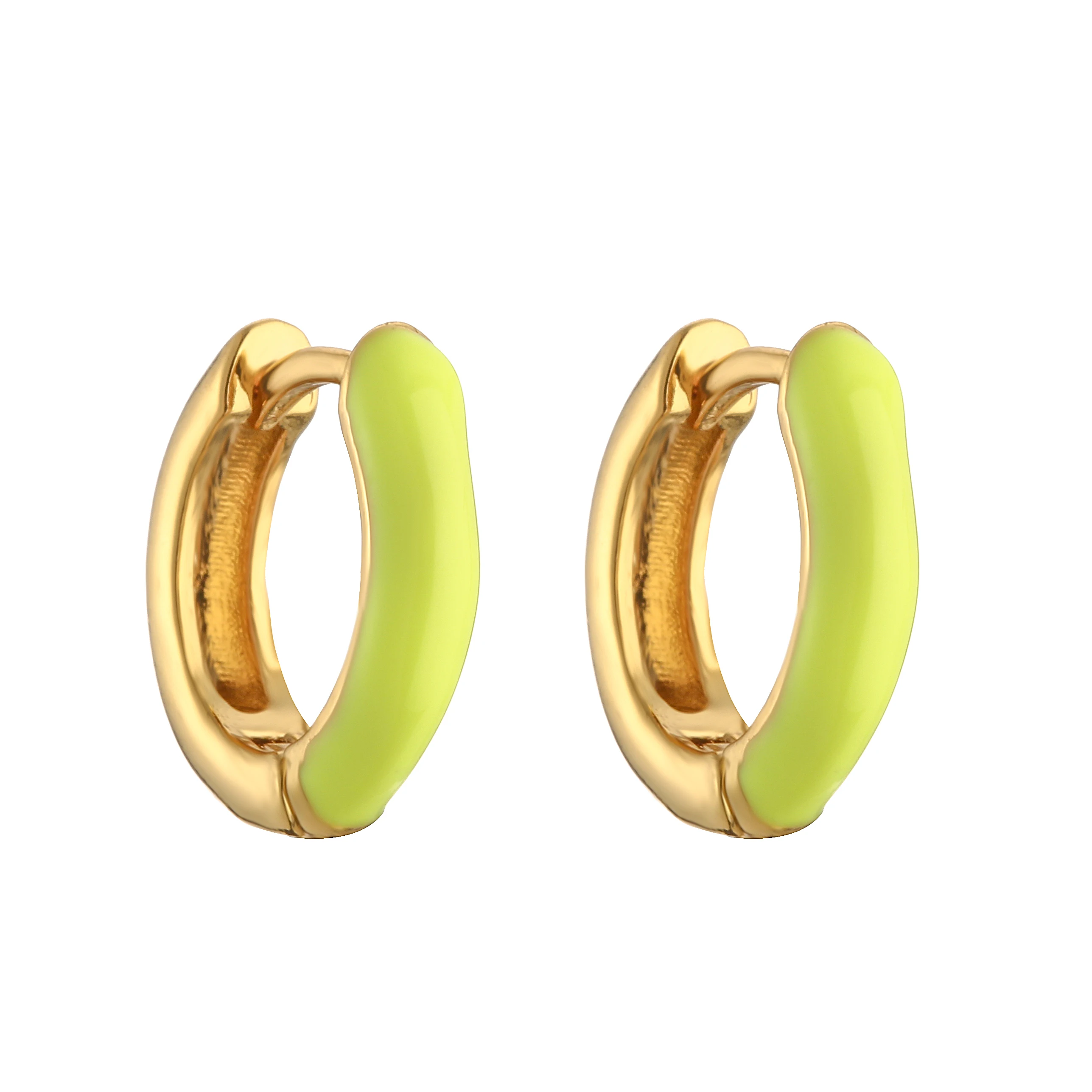 HECHENG,Purple/pink/blue Color Enamel Small Hoop Earrings  Round Circle Huggie Earrings for Women Fashion Jewelry Wholesale