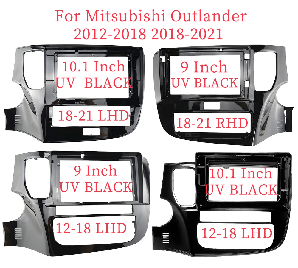 

9/10.1 Inch Car Frame Fascia Adapter Android Radio Dash Fitting Panel Kit For Mitsubishi Outlander 3 2012-2021
