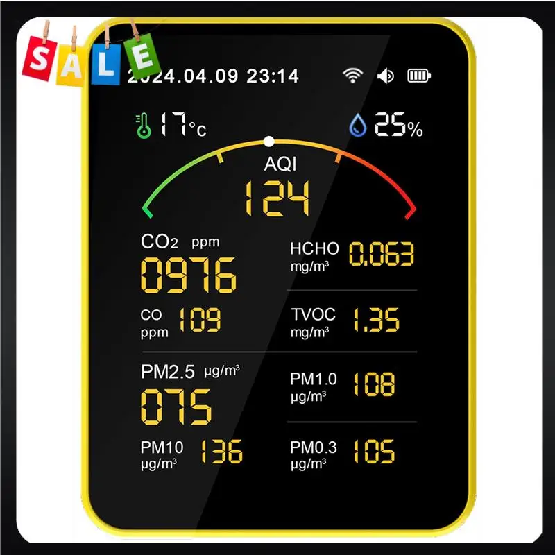 

ABEZ 15 In 1 Carbon Dioxide Detector PM Formaldehyde Detector Tvoc Detector Temperature And Humidity