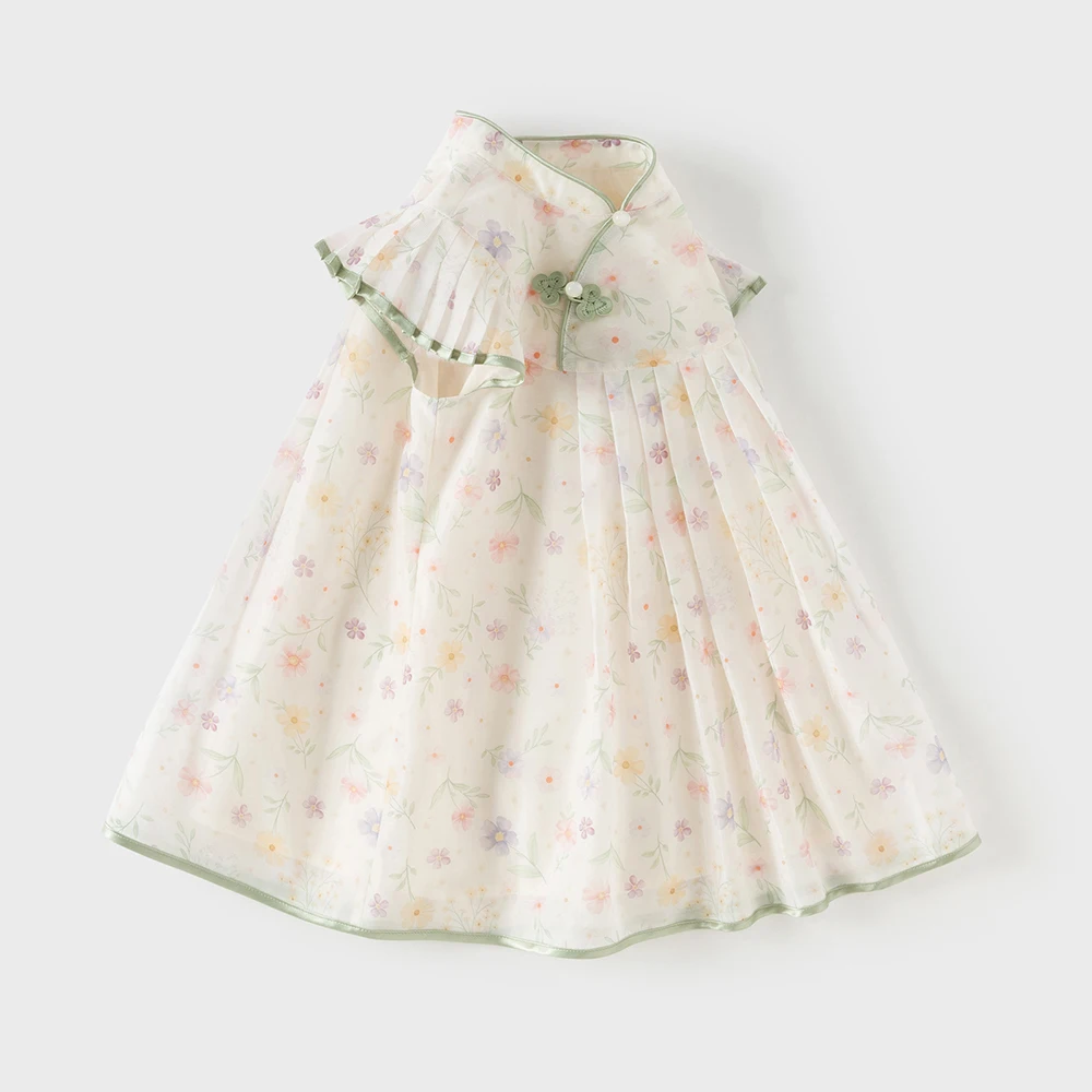 Dave Bella Children Summer Party Princess Dress Girls Short Sleeve Floral Dresses Sweet Chinese Style Outdoor Clothes DB2261571
