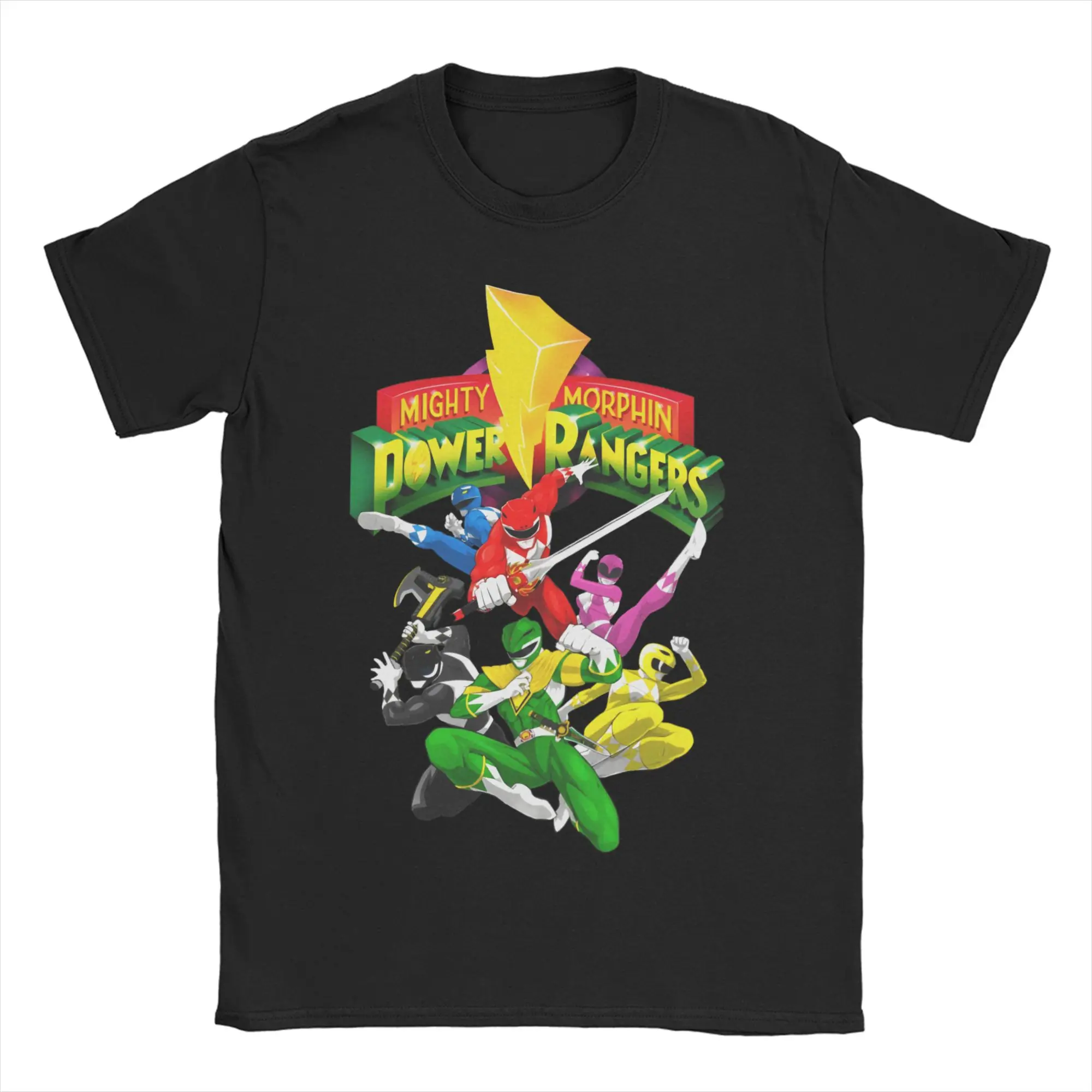 Hipster Power Rangers Action T-Shirt for Men Women O Neck Pure Cotton T Shirt  Short Sleeve Tee Shirt Gift Clothes