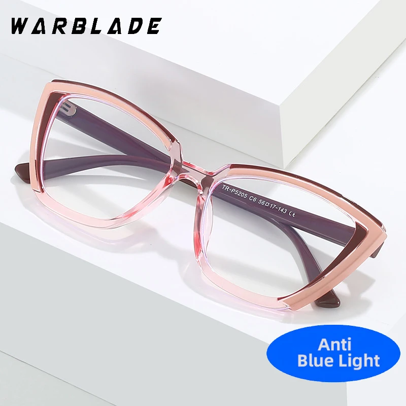 TR90 Color Stitching Cat Eye Contrast Color Women Glasses Frame Fashion Clear Anti Blue Light Eyewear Men Optical Colorful Frame