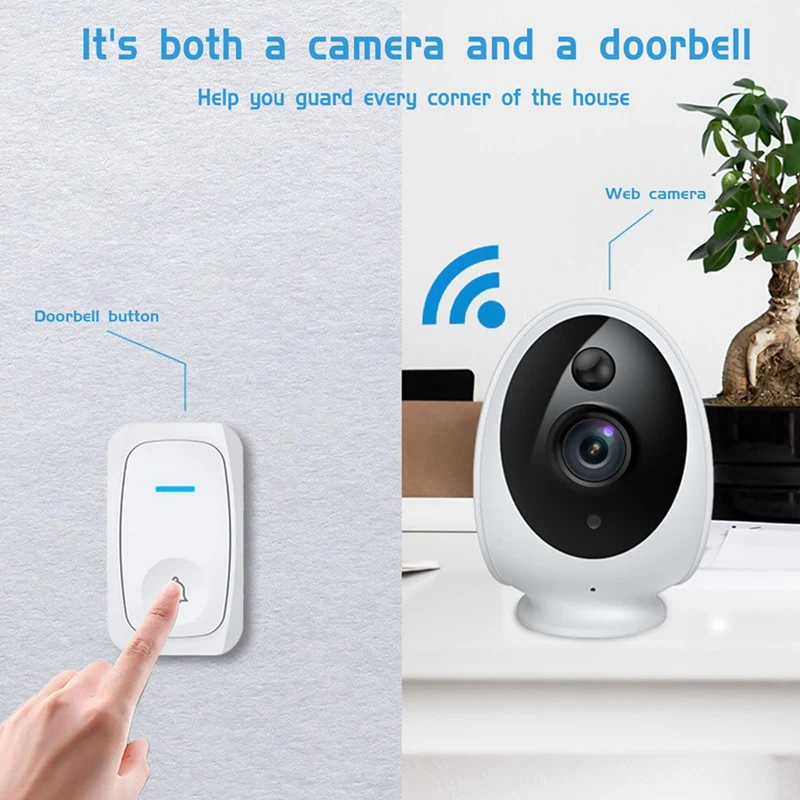 Wireless Doorbell My Orders Placed Upgrade 2 In 1 Intelligent 2-Way Voice Doorbell Camera Door Bell Ultra Clear, Easy To Use