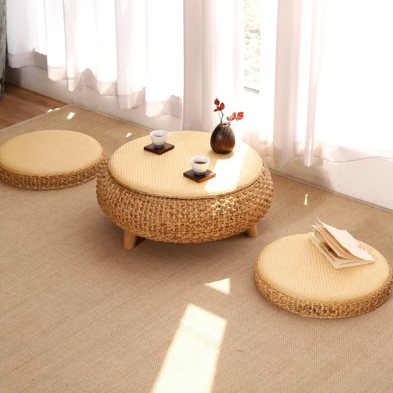 Handcrafted Balcony Tatami Desk Compact Zen-Inspired Coffee Bedroom Versatile Storage Coffee Tables Living Room Furniture