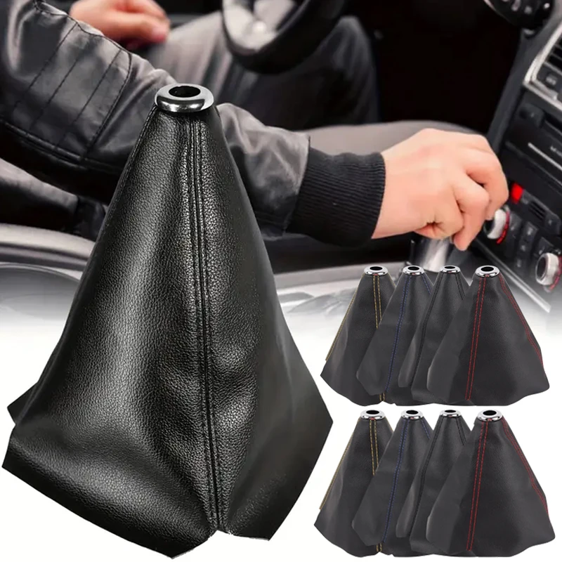 

PU Leather Gear Knob Shift Collars for Car Truck Manual Gear Shift Boot Covers Black Blue Red Dustproof Cover Car Accessories