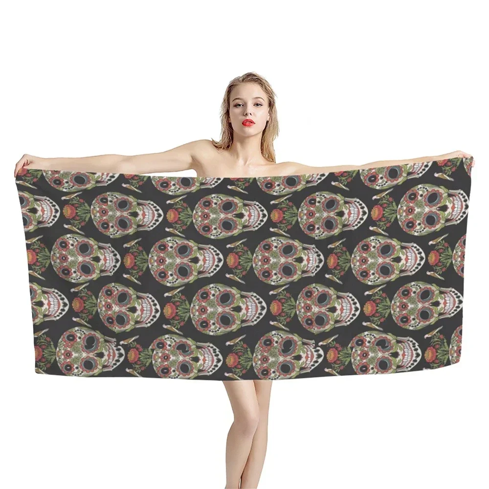 Sugar Skull Microfiber Quick Dry Beach Towel Pattern 3D Print Oversized Beach Blanket Sand Free Surf Towel Lightweight Women Men - view 5