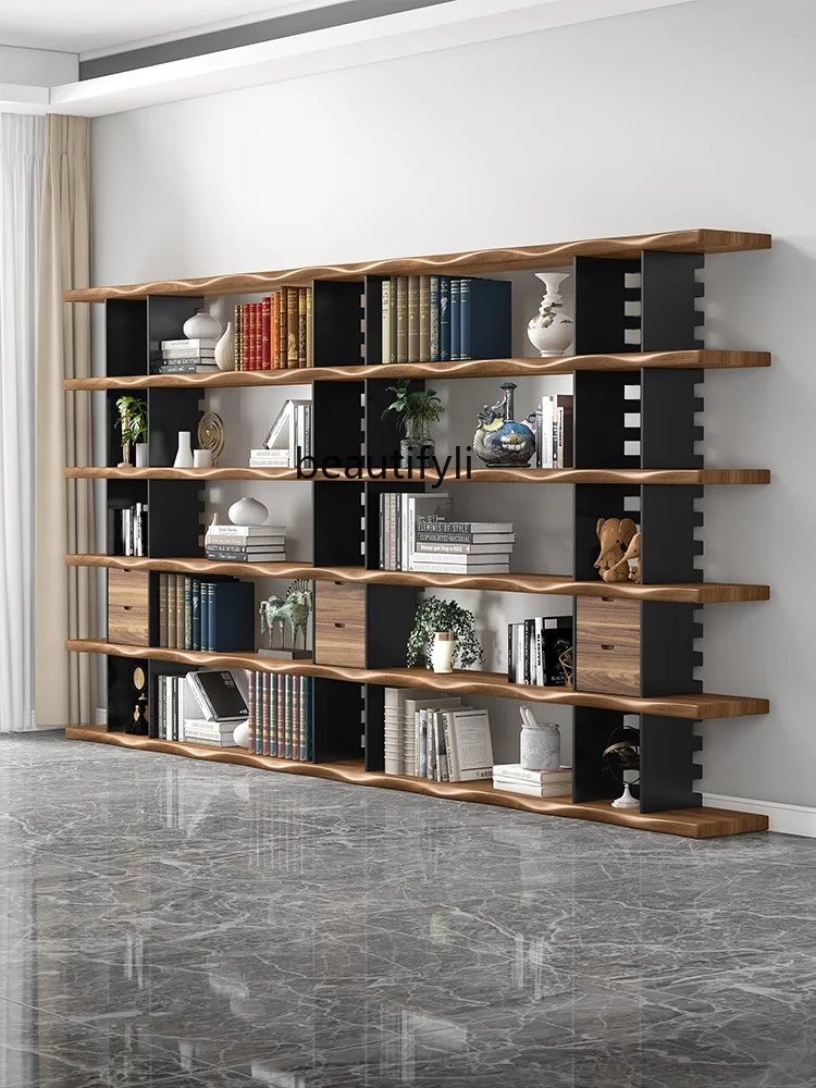 

Living Room Solid Wood Bookshelf and Storage Shelf Floor Multi-Layer Display Storage Reading Bookcase