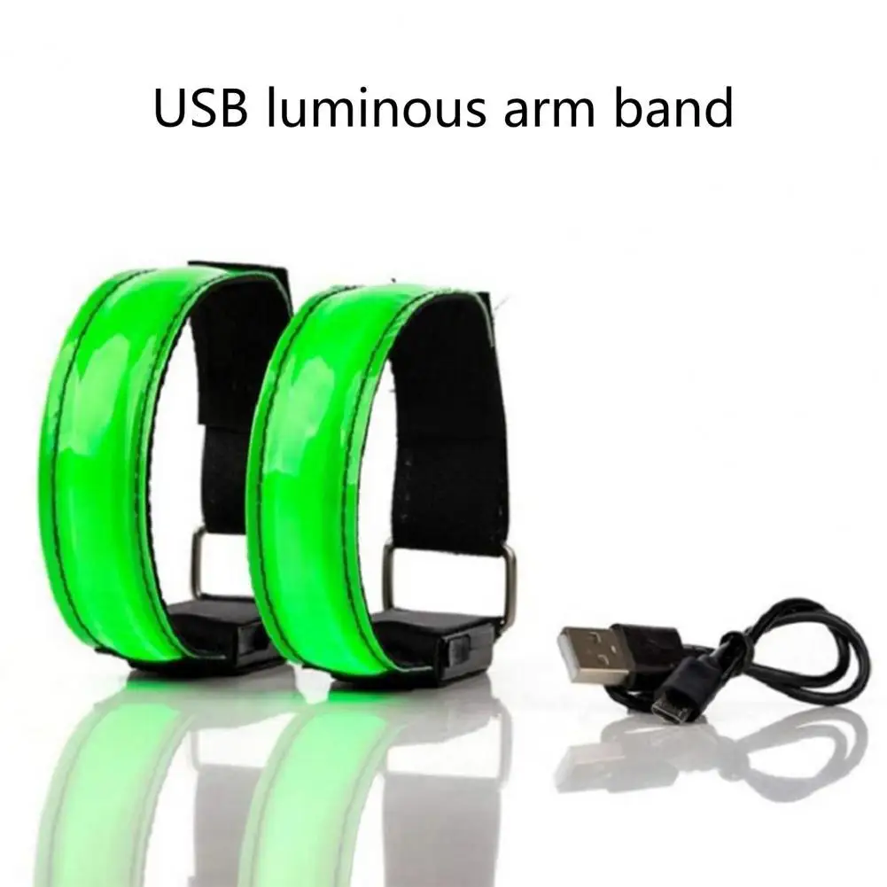 Night Running Armband LED Light Outdoor Sports USB Rechargeable Safety Belt Arm Leg Warning Wristband Cycling Bike Bicycle Light