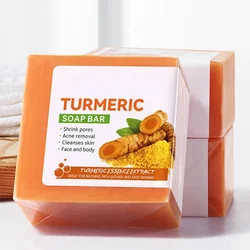 Hand Made Turmeric Soap Body Cleaning Lightening Dark Underarm Leg Body Cleansers Brightening Face Soap Tender Skin Care Beauty