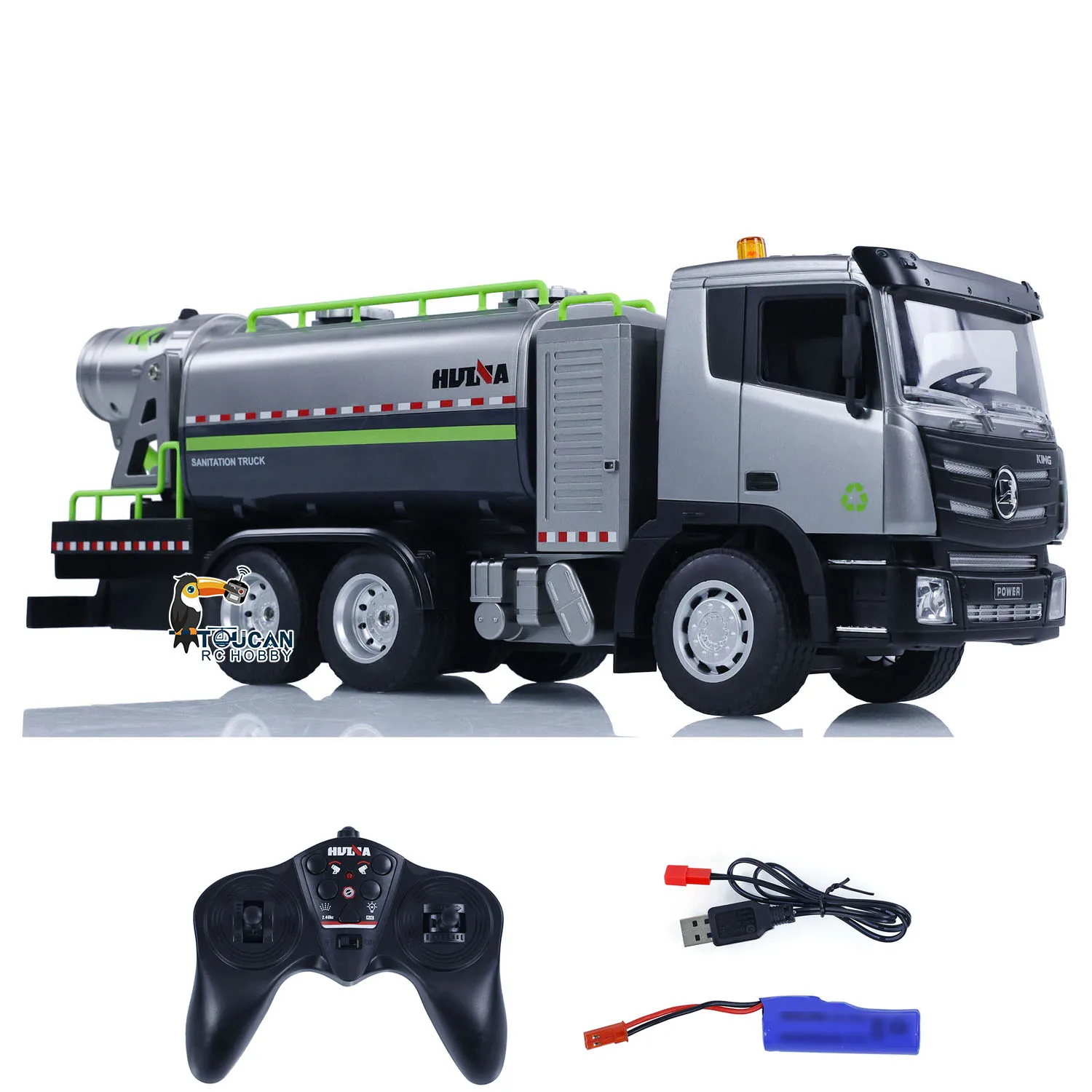 1/18 RTR HUINA Remote Control Spray Fog Cannon Truck 1316 9CH Plastic RC Car Model TOUCAN W/ Radio Control Battery Toys for Boys