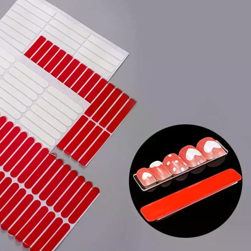 30pcs/PACK  Clear Nail Adhesive Tape False Nails Display Stand Glue Stickers Double-sided Pasted Manicure Practice Showing Tools