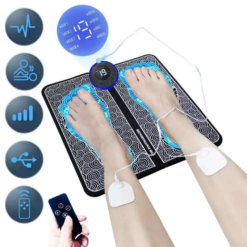 

Foot Massager Stimulation Pad Electric Foot Massage With Remote 8 Mode 19 Levels of Strength Lightweight Relieve Foot Pressure