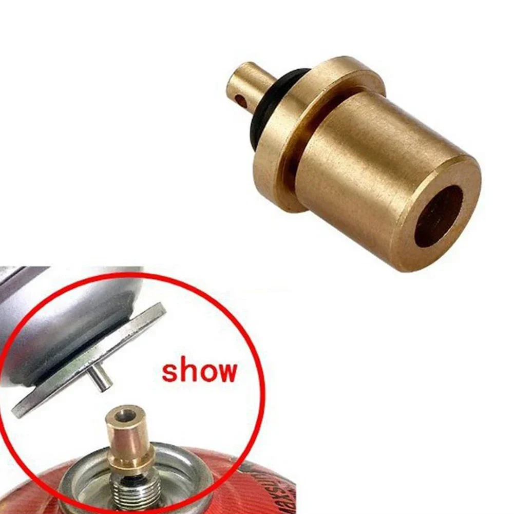 1PCS Brass Gas Refill Adapter Stove Inflate Butane Canister For Camping Hiking Picnic And Outdoor Sports