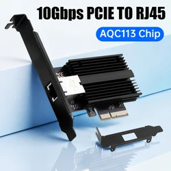 10G PCIE To RJ45 Marvell AQC113 PCIeX4 Gigabit Ethernet WiFi PCI Express LAN Adapter 10000Mbps Network Card For Desktop PC Sever
