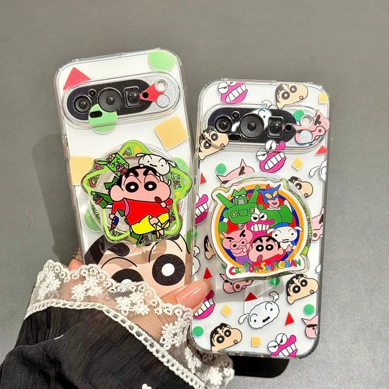 Crayon shin-chan capa de telefone para google pixel 9 10 pro xl 10proxl 9pro shinchenohara shiro titular magsafe capa magnética casos